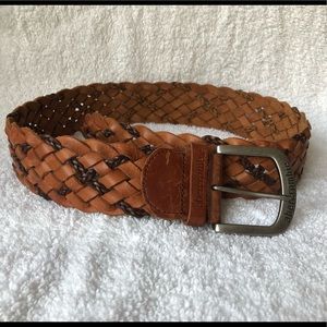 Abercrombie kids braided brown leather belt NWT